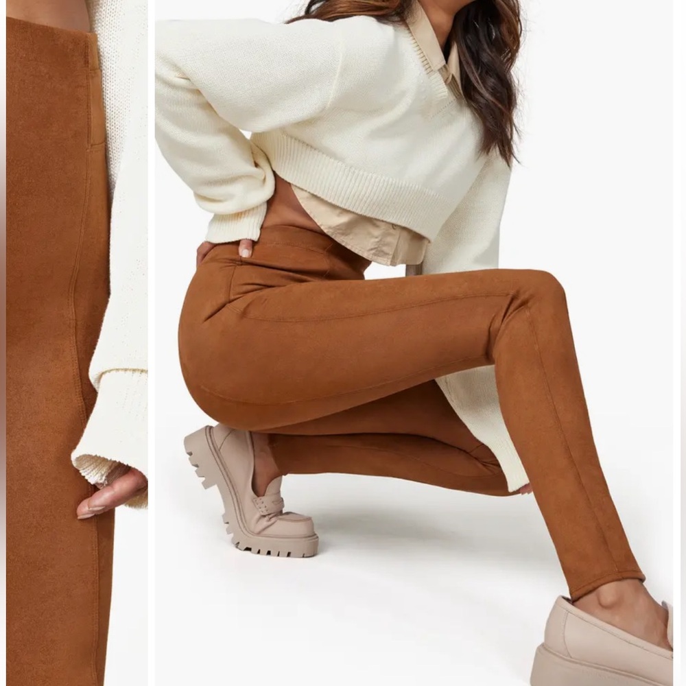 SPANX Tan Skinny Pants High-Waisted Comfort